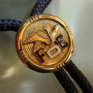 Vintage 1970s Western Bolo Tie  Southwestern 34" F.O.E. Fraternal Order Eagles